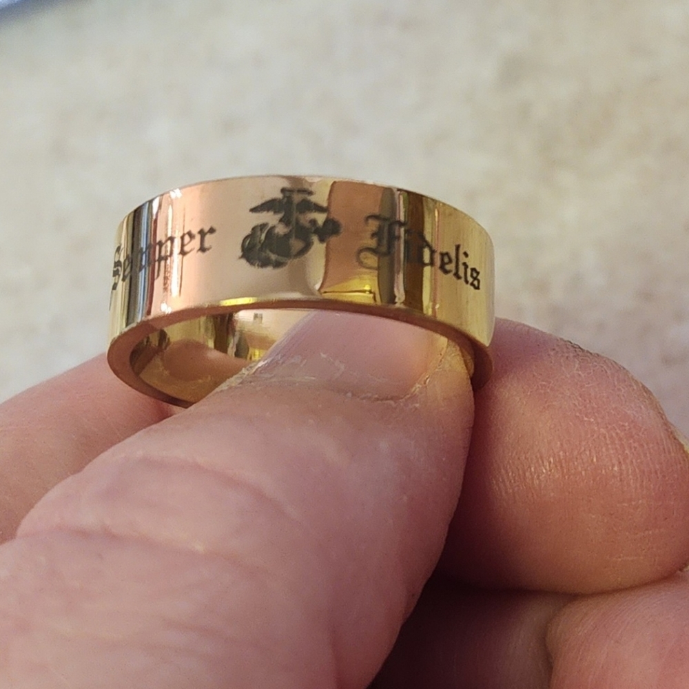 Marine Corps stainless steel band ring.